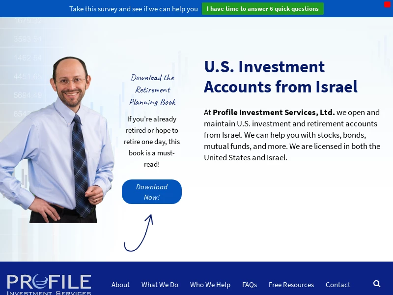 U.S. investment and retirement accounts from Israel Profile Financial