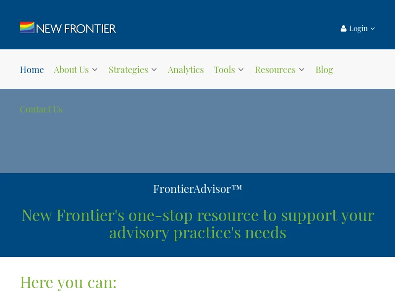 Home - New Frontier Advisor Portal