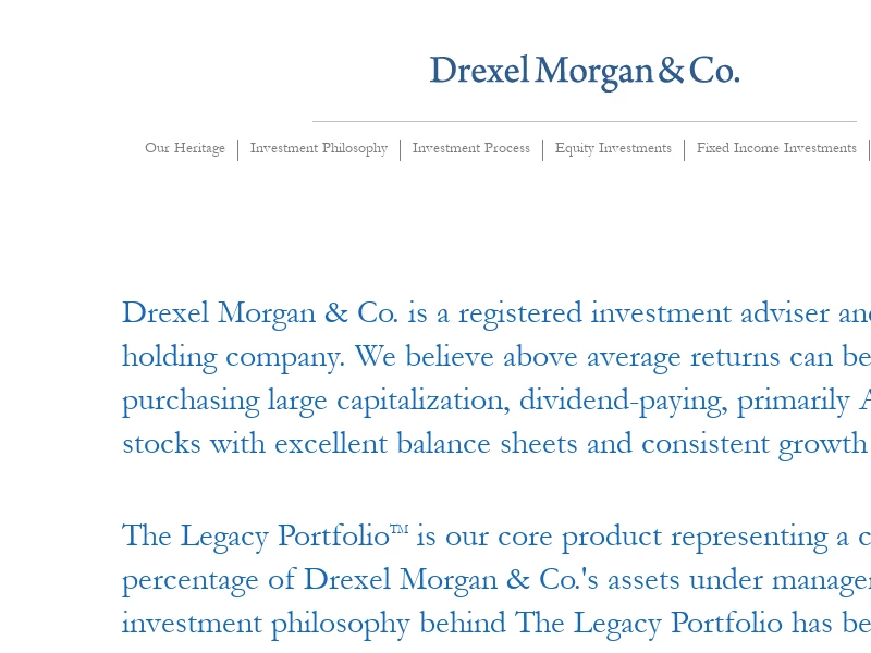 Our Heritage - Drexel Morgan & Co