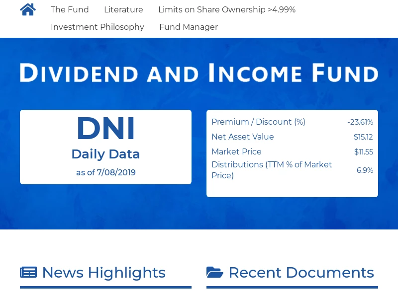 Dividend and Income Fund - Closed-end investment company