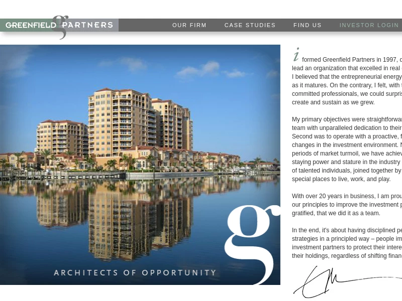Greenfield Partners – Private Equity Real Estate Investment Management