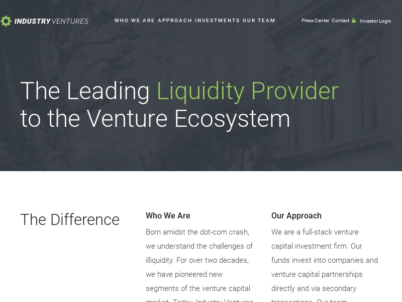 Industry Ventures - Collaborative and Innovative Venture Capital Platform