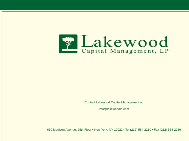 Lakewood Capital Management LP.