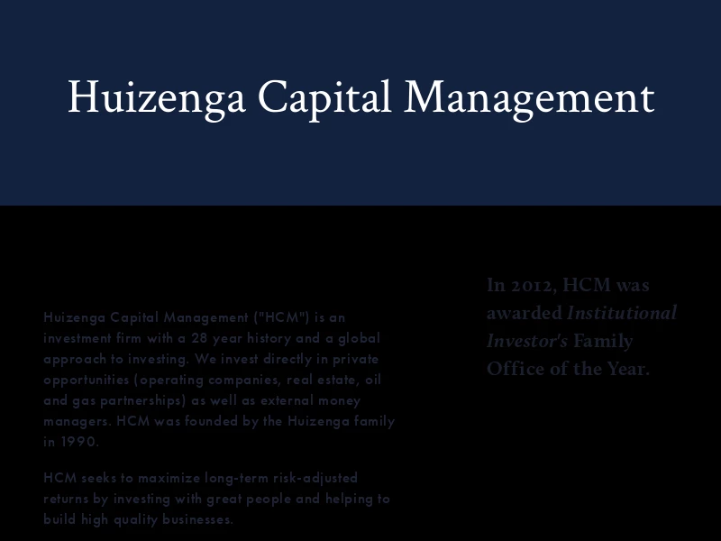 Huizenga Capital Management