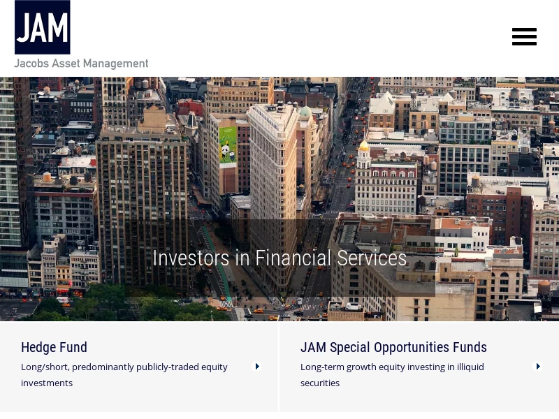 Jacobs Asset Management | An established money manager focused exclusively on investing in the financial services space.