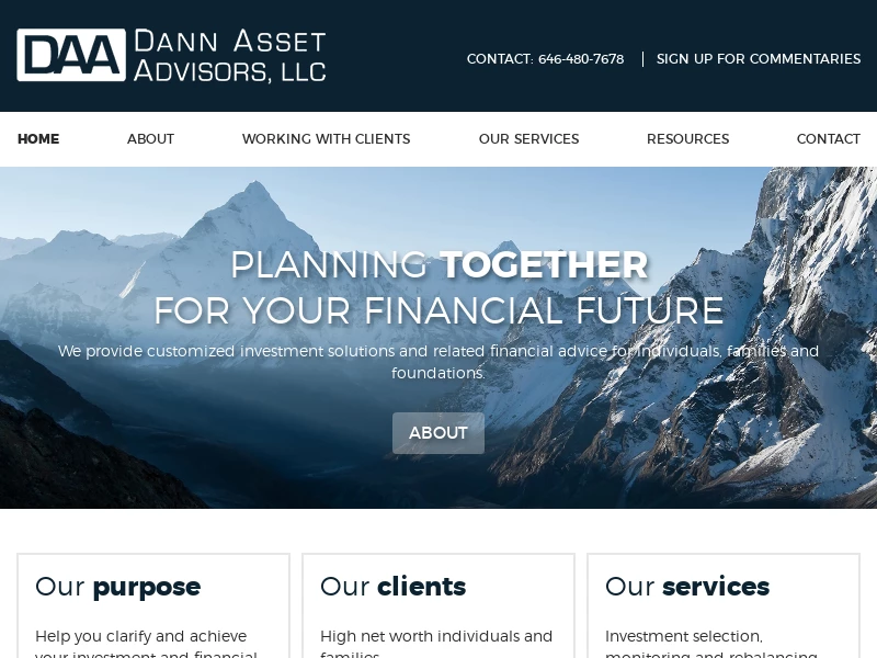Dann Asset Advisors, LLC | Customized Investment Solutions