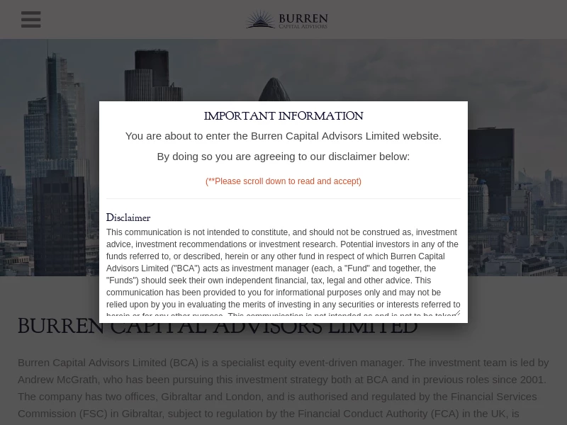 Burren Capital Advisors Ltd