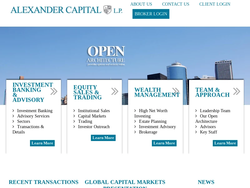 Alexander Capital L.P. - Investment banking and brokerage firm.Alexander Capital L.P. - Investment Portfolio Management