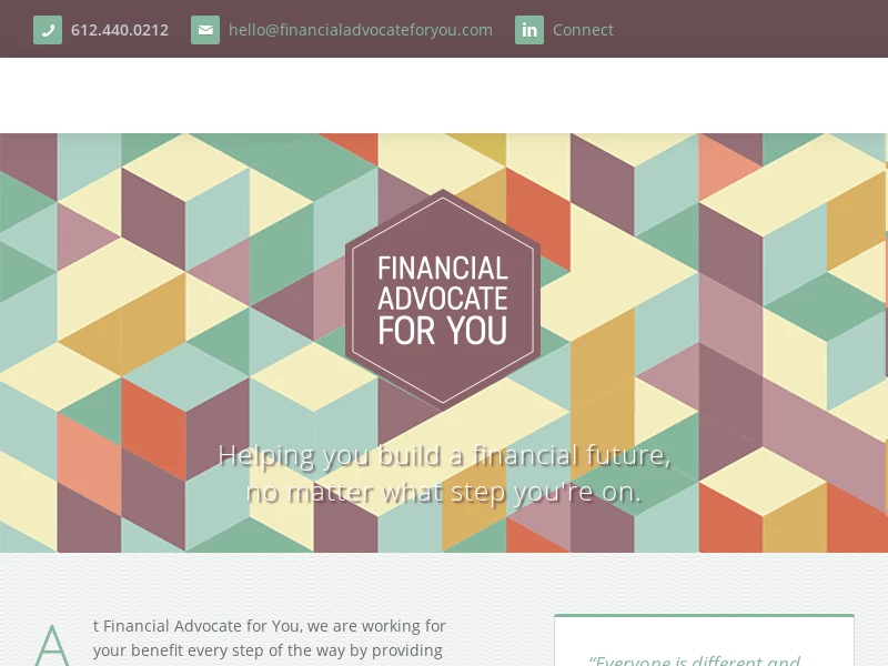 Fiduciary Planner Home Page — Financial Advocate for You