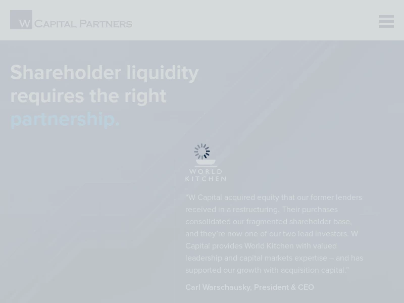 W Capital Partners | Providing liquidity alternatives in direct private equity