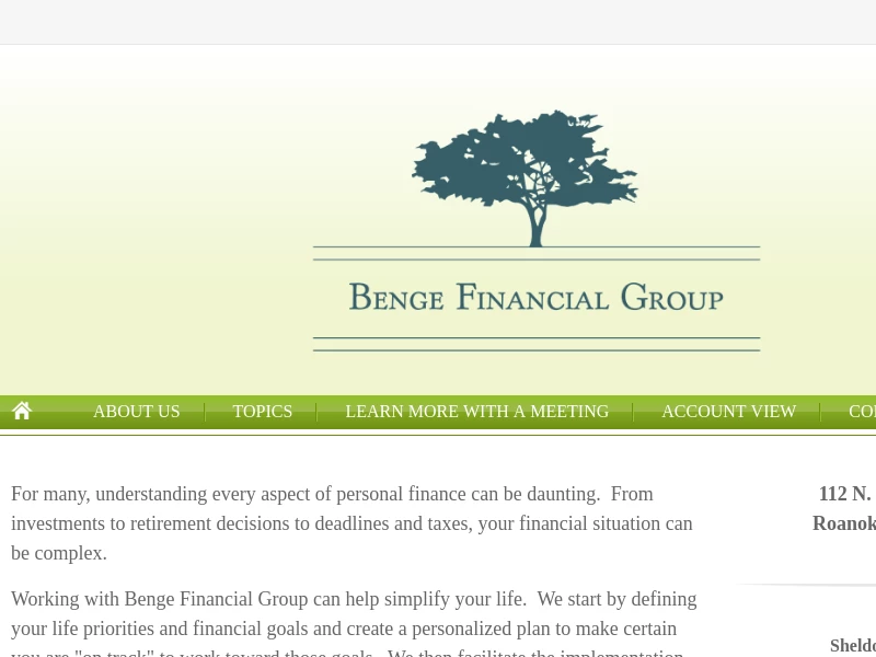 Official website Benge Financial Group Roanoke, TX