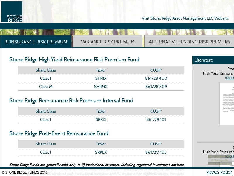 Stone Ridge Funds - Reinsurance