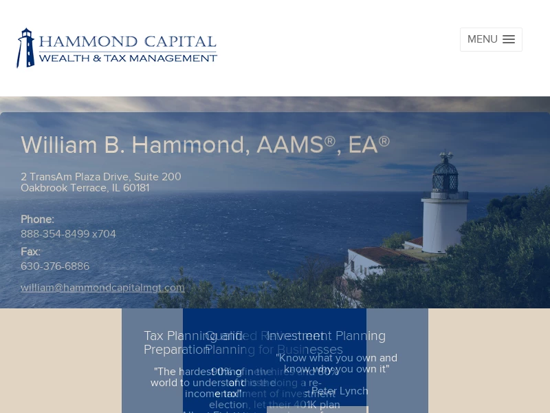 William Hammond - Hammond Capital Management Ltd. - Burr Ridge, IL