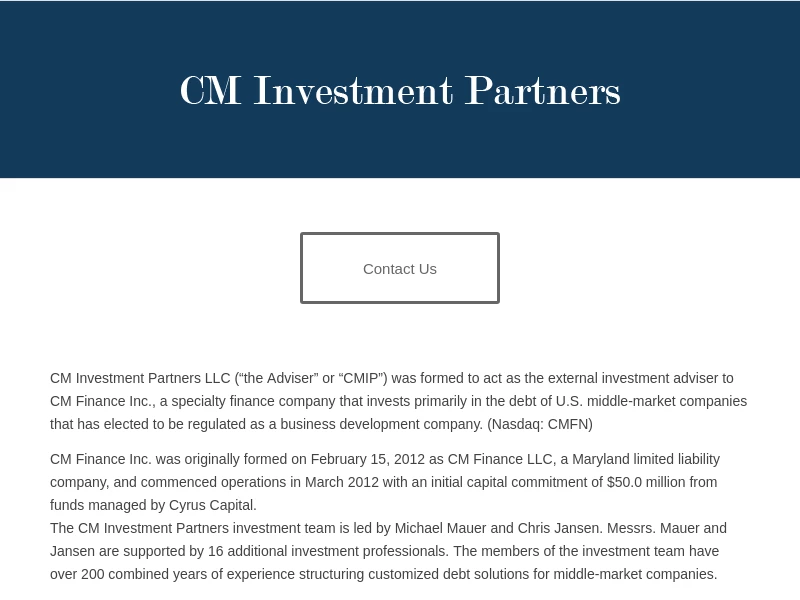 CM Investment Partners – Just another WordPress site