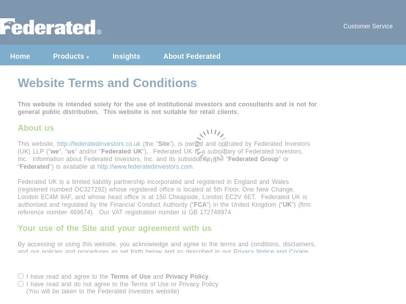 Federated: Federated Website Terms and Conditions