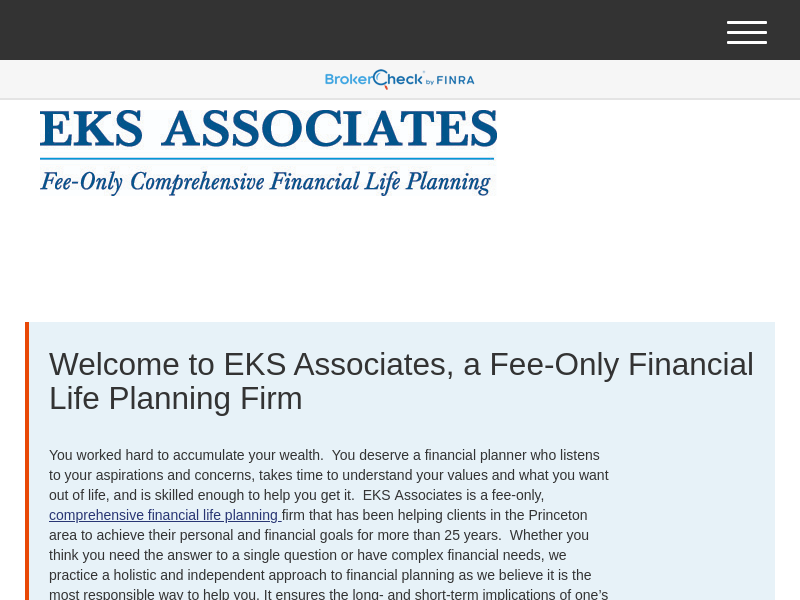 Home | EKS Associates Fee-Only Financial Planners