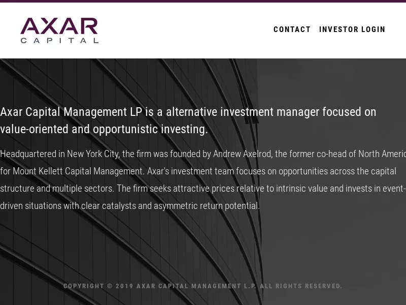Axar Capital Management LP