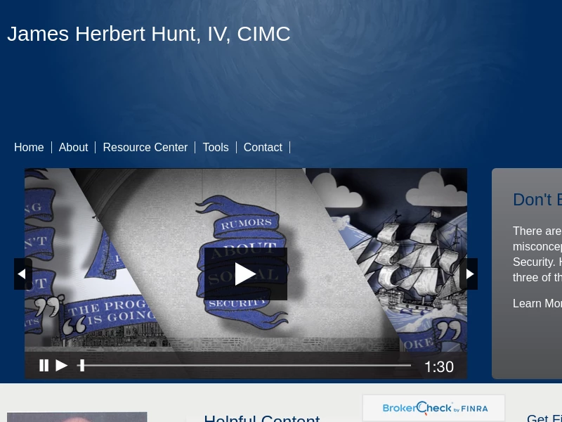 Home | James Herbert Hunt, IV, CIMC