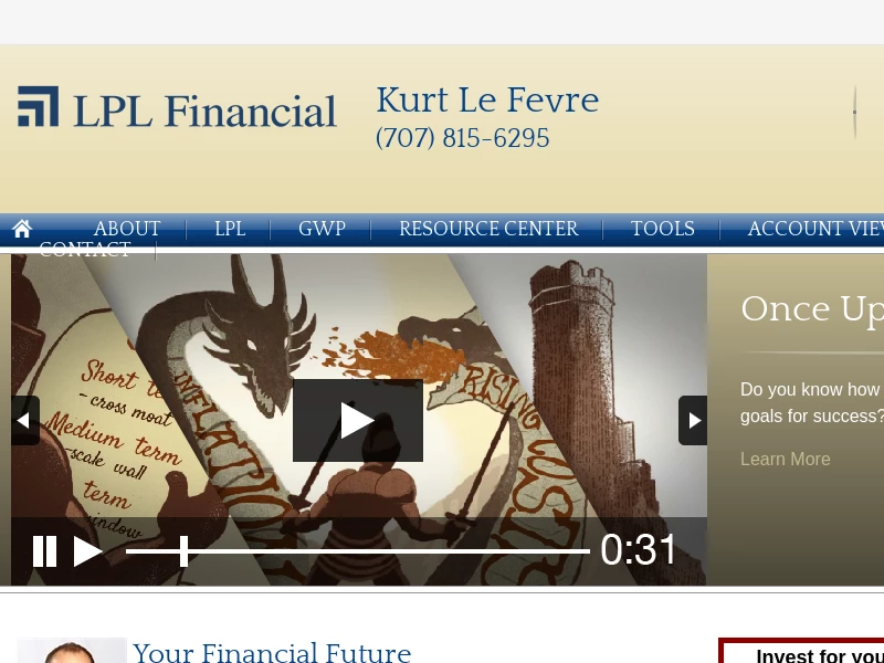 Financial Advisor|Napa|California|Kurt Le Fevre|LPL Financial|Investments|home