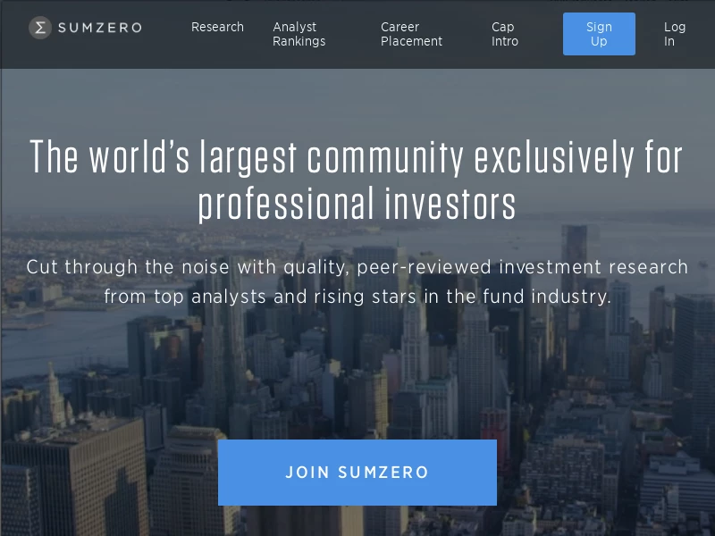 The World's Largest Professional Investor Community | SumZero