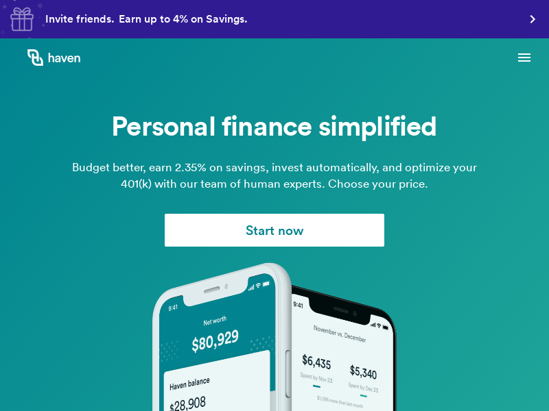 Haven Money | Personal Finance on Autopilot