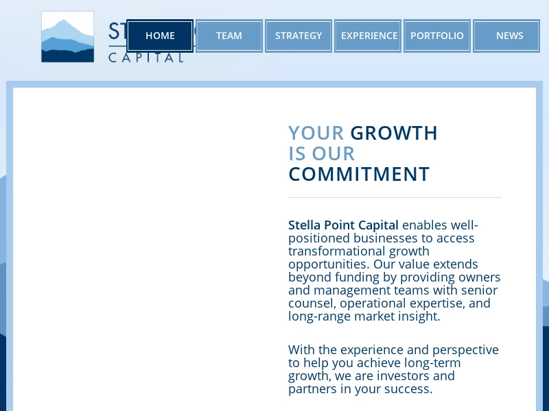 Stella Point Capital – Experienced Investors. Invested in People.