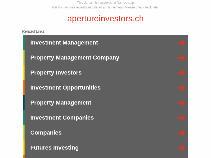 apertureinvestors.ch - Registered at Namecheap.com