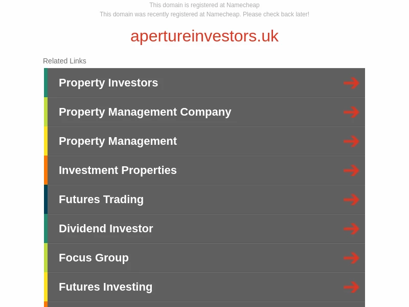 apertureinvestors.uk - Registered at Namecheap.com