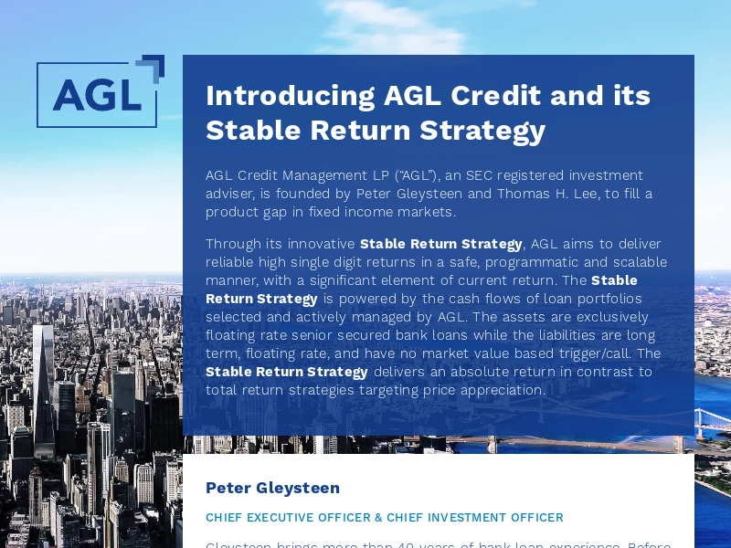 Investment Advisors Specializing in Senior Secured Bank Loans | AGL Credit Management