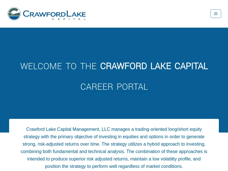 Careers | Crawford Lake Capital Management