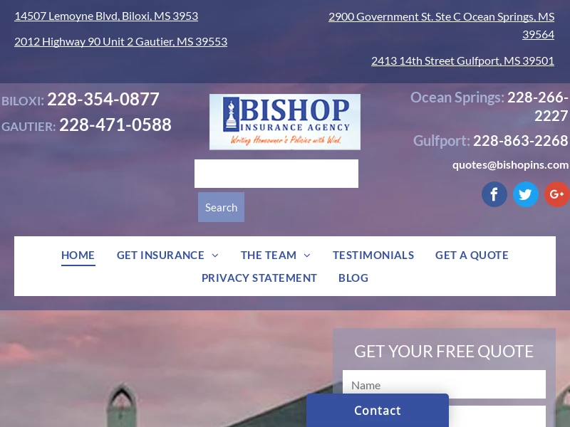 Bishop Insurance | Biloxi | Gautier | Ocean Springs | Gulfport | Mississippi