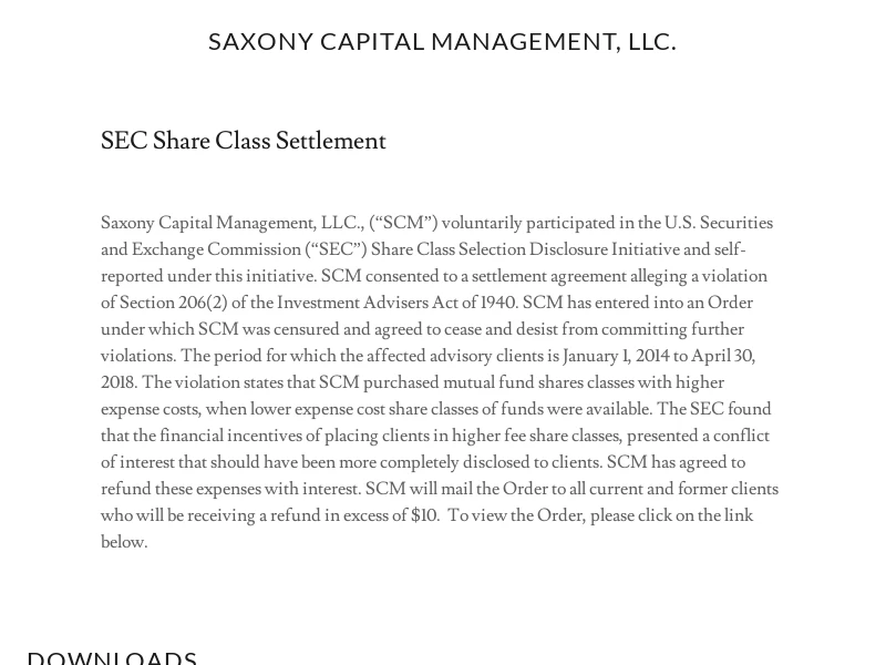 Saxony Capital Management, LLC.