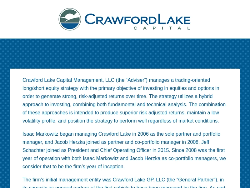 Crawford Lake Capital Management