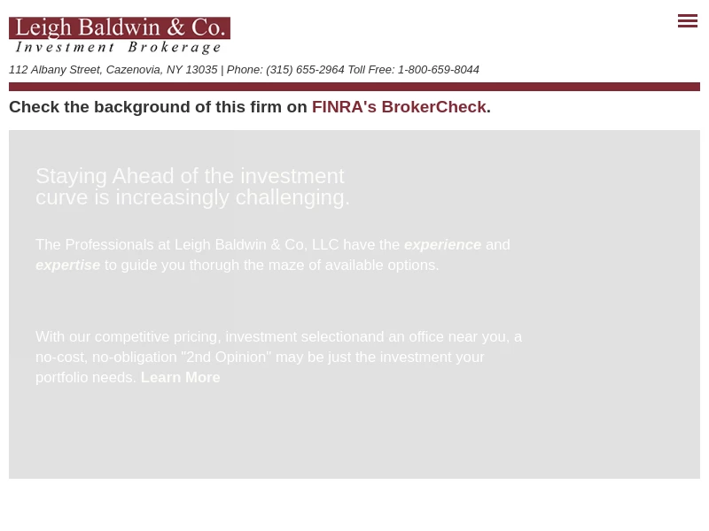 Investment Brokerage | Investment Brokerage Professionals and Portfolios | Leigh Baldwin & Co.
