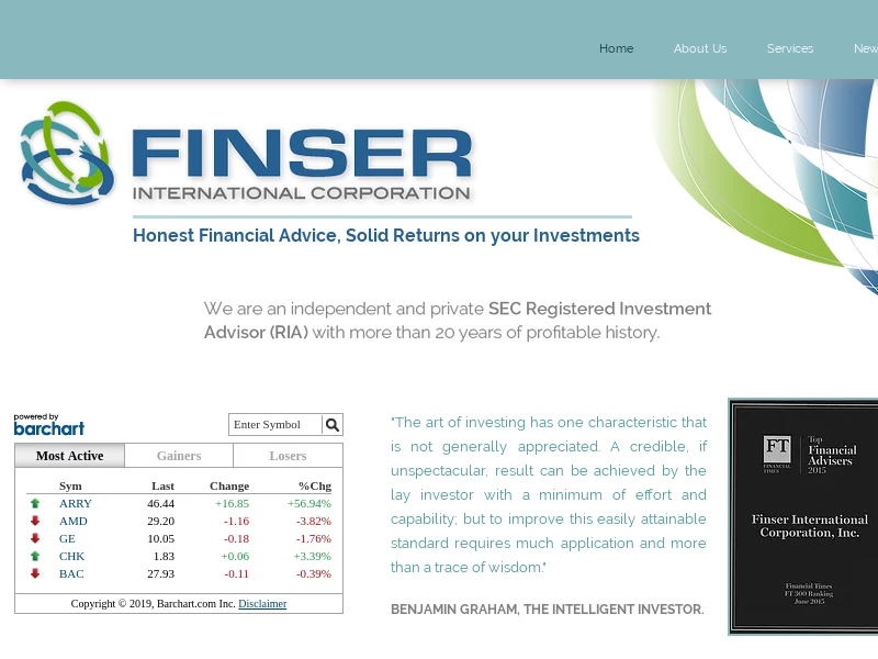 FINSER International Corp - Honest Financial Advice, Solid Returns on your Investments