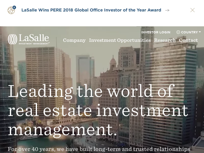 LaSalle Investment Management | Investing today. For tomorrow.