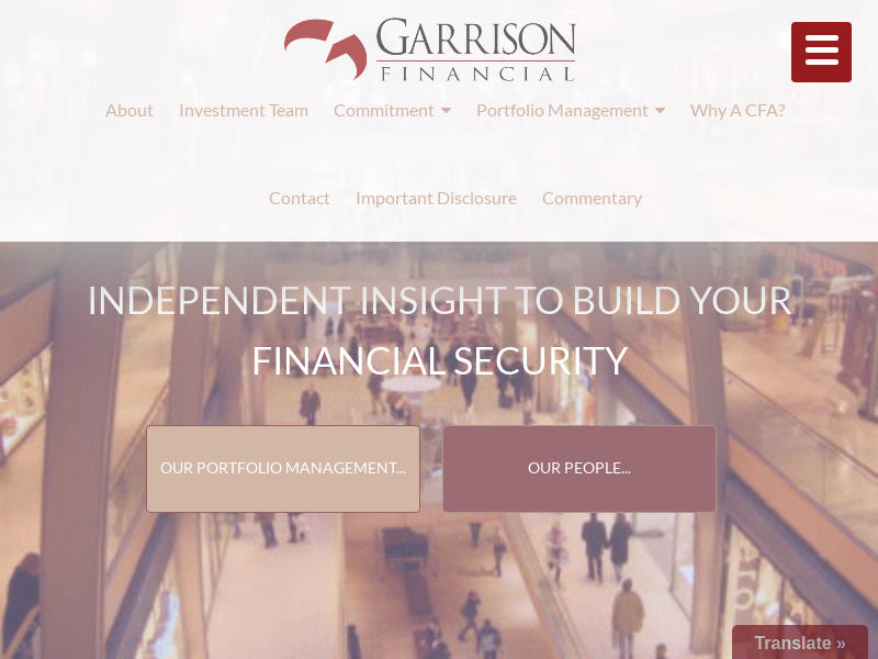 Garrison Financial - investment portfolio management individuals institutions