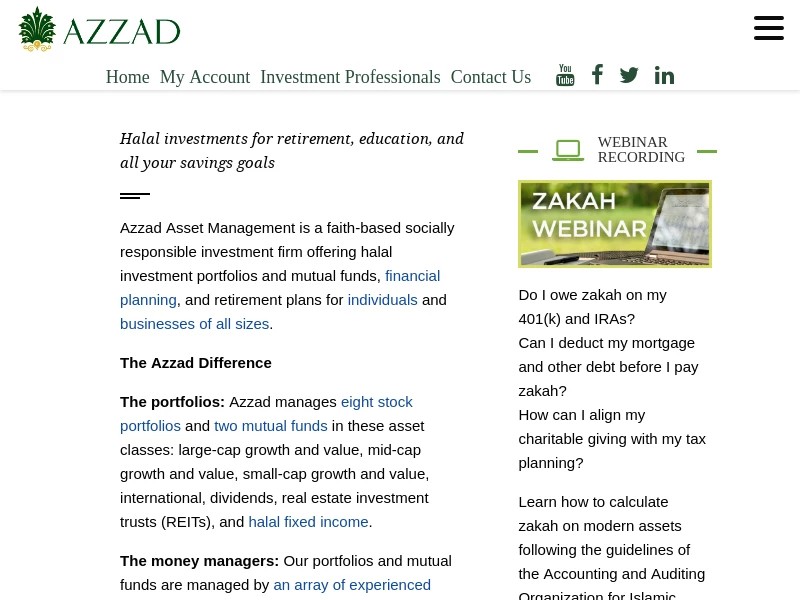 Halal Financial Planning, Estate Planning, and Tax Planning - Azzad Asset Management