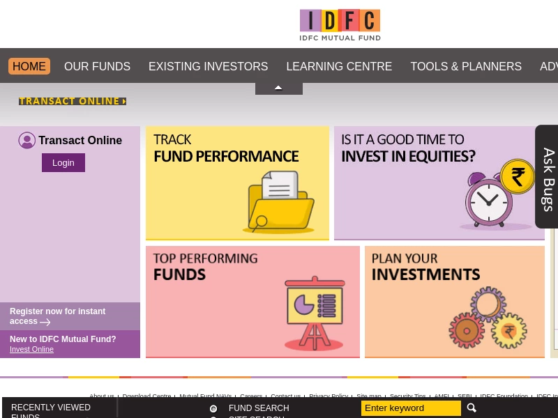 IDFC Mutual Fund - Leading Online Mutual Fund Services in India