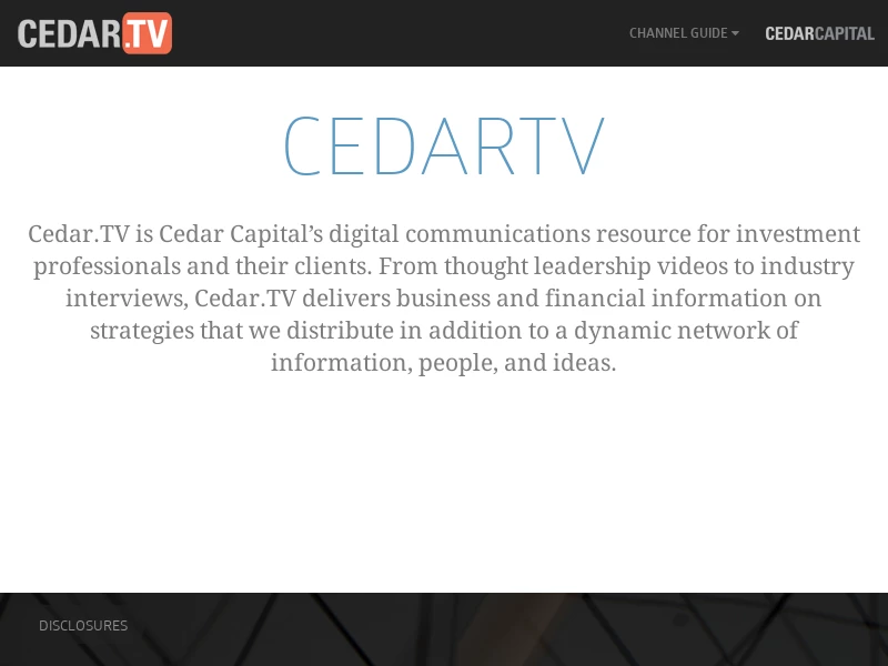 CEDARTV - Financial media videos.