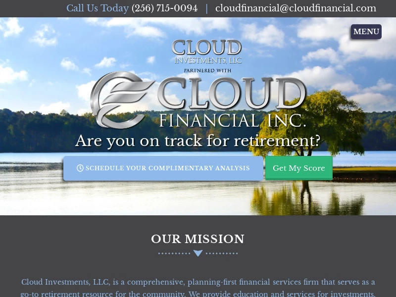 Cloud Financial Inc and Cloud Investments, LLC Retirement Planning Huntsville and North Alabama