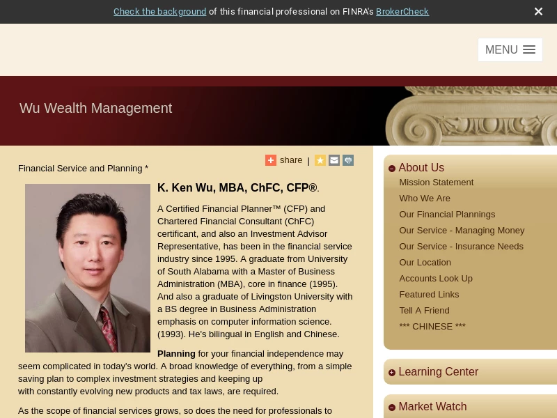 Ken Wu - Wu Wealth Management