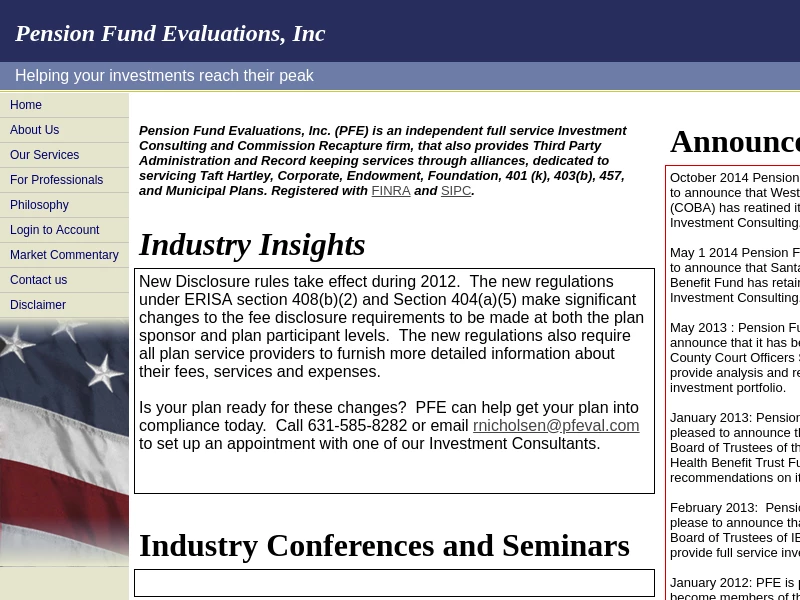 Pension Fund Evaluations, Inc