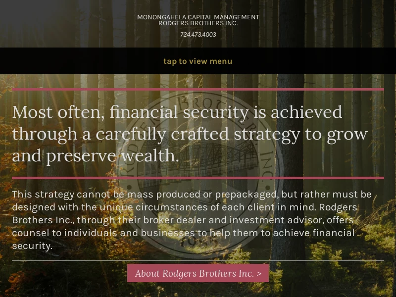 Rodgers Brothers Inc. and Monongahela Capital Management - Rodgers Brothers Inc.