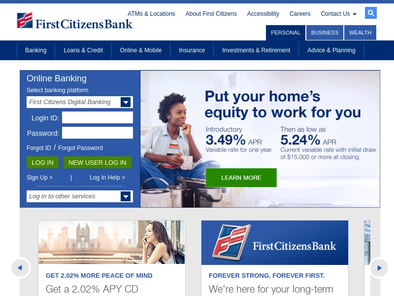 Personal Banking, Credit Cards, Loans | First Citizens Bank