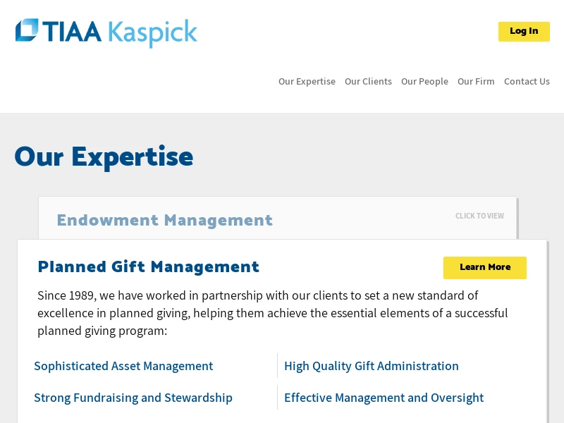 Comprehensive planned gift and endowment management services | TIAA Kaspick