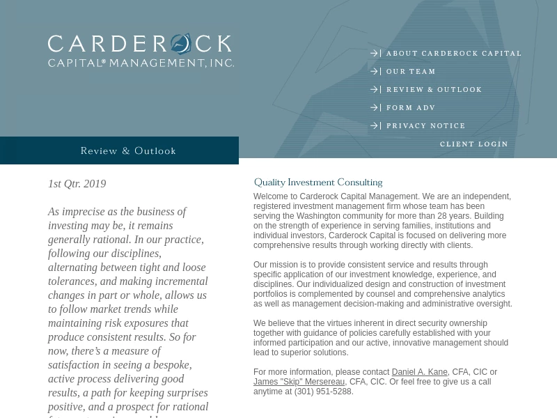 Carderock Capital Management - Independent Registered Investment Firm