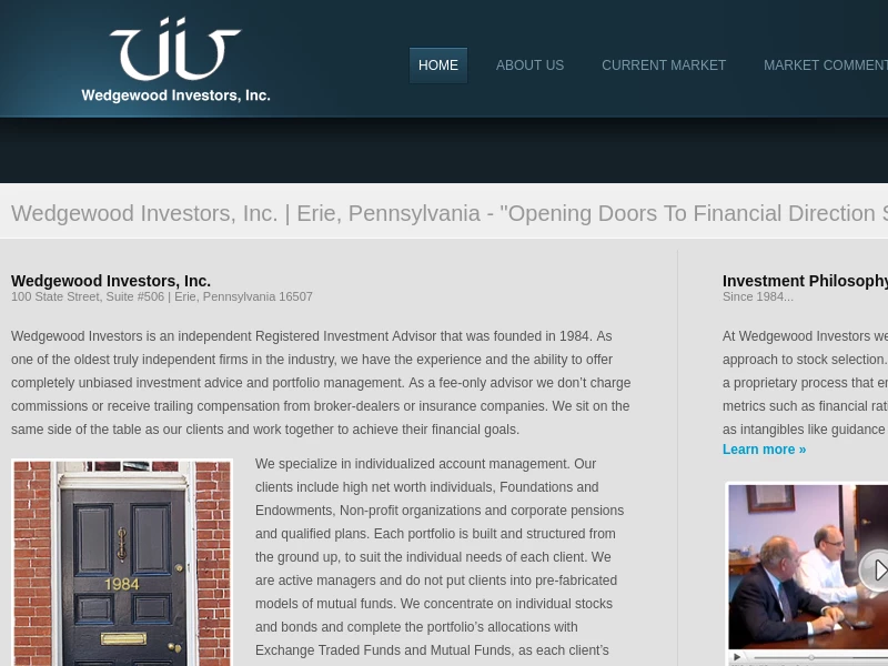 Independent Registered Investment Advisor in Erie, Pa.