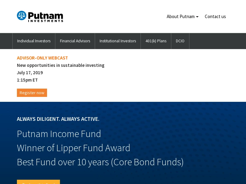Putnam Investments – ETFs, Mutual Funds, Institutional, and 529