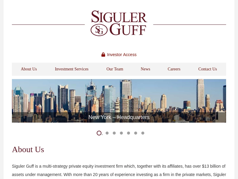 Siguler Guff - Specialized Private Markets Investors